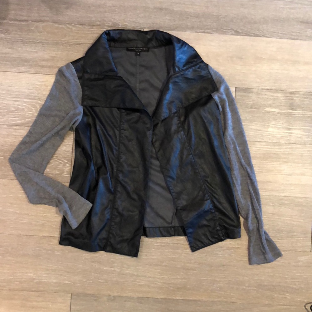Faux Leather 2-Tone Light Jacket